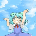  bad_id bad_pixiv_id blue_eyes blue_hair bow cirno grin hamahara_yoshio ice ice_sculpture penis smile solo touhou when_you_see_it wings you_gonna_get_raped 