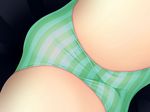  alternate_color ass black_background cameltoe close-up dutch_angle from_below game_cg green_panties onigirikun panties pastel_chime pastel_chime_continue simple_background solo striped striped_panties thighs third-party_edit trefoil underwear underwear_only 