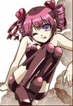  :p artist_request dark_hunter drill_hair one_eye_closed panties pink_hair sekaiju_no_meikyuu solo thighhighs tongue tongue_out underwear 