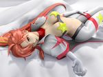  3d bandeau breasts gloves highres kanzeon large_breasts long_hair ponytail red_hair solo space_yoko strapless tengen_toppa_gurren_lagann tubetop yellow_eyes yoko_littner 