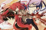  2boys absurdres alastor_(shakugan_no_shana) friagne highres itou_noiji jewelry marianne multiple_boys pendant red_hair sakai_yuuji scan school_uniform shakugan_no_shana shana sword thighhighs weapon 