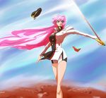  bike_shorts f_(fuji) flower hat long_hair pink_hair rose school_uniform shoujo_kakumei_utena shoujo_kakumei_utena_adolescence_mokushiroku solo sword tenjou_utena weapon 