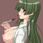  breasts green_hair large_breasts lowres nipples pani_poni_dash! shimano_natsume solo tachibana_rei 