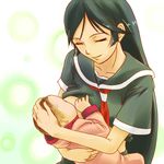  age_difference baby black_hair breast_feeding breasts hechikanism kaibutsu_oujo kamura_reiri lowres vampire 