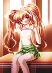  akino_shin blush breasts copyright_request small_breasts solo thighhighs twintails zettai_ryouiki 