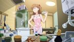  absurdres apron blue_eyes brown_hair cooking evangelion:_2.0_you_can_(not)_advance highres long_hair neon_genesis_evangelion rebuild_of_evangelion shikinami_asuka_langley solo souryuu_asuka_langley toshi_(anime_coloring) vector_trace 