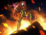  bodysuit clarityblue embers energy fire id_(xenogears) long_hair male_focus red_hair solo xenogears 