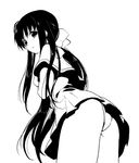  ass bad_id bad_pixiv_id black_hair breasts greyscale kanon kawasumi_mai long_hair medium_breasts monochrome namori panties solo underwear upskirt 