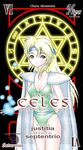  blonde_hair blue_eyes cape card_(medium) celes_chere character_name final_fantasy final_fantasy_vi headband hexagram long_hair magic magic_circle pactio saturn_symbol solo zodiac 