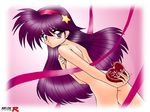  asamiya_athena chocolate chocolate_heart hairband heart long_hair norizou_type-r nude purple_eyes purple_hair ribbon snk solo the_king_of_fighters valentine 