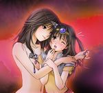  bessho_koyoi black_hair blue_eyes blush breasts fantasy hatsukoi_limited hiyori hug long_hair medium_breasts multiple_girls navel nude tears tongue two_side_up yamamoto_misaki yuri 