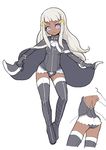  ass blue_eyes boots cameltoe cape dark_skin elbow_gloves flat_chest gloves hair_ribbon marvel najimi_shin ribbon silver_hair solo storm_(x-men) thigh_boots thighhighs uniform very_dark_skin x-men 