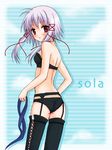  bra haco_(risebox) lingerie morimiya_aono panties sola solo thighhighs underwear underwear_only 