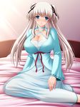  blue_eyes blush breasts cleavage highres huge_breasts kafu long_hair mabinogi nao_(mabinogi) solo twintails 