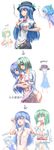  blue_hair bottomless breast_envy breast_padding breasts cirno cleavage comic eating food fruit green_hair hat highres hinanawi_tenshi holding holding_food holding_fruit juuka@100neko kazami_yuuka long_hair medium_breasts multiple_girls peach ribbon short_hair shoujo_kitou-chuu touhou translated yuri 