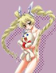  blonde_hair covering drill_hair kirara_(petit_roid_3) kouda_tomohiro long_hair nude petit_roid_3 robot solo yellow_eyes 