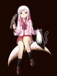  cat fish long_hair lucy_maria_misora pink_hair ribbon sakaki_imasato school_uniform serafuku skirt solo to_heart_2 