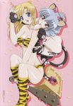  :p all_fours animal_ears animal_print back bandeau bikini black_legwear blonde_hair blue_eyes blue_hair blush boots bow braid breasts butt_crack canvas_2 cat_ears cat_tail cleavage club cosplay elbow_gloves fujinami_tomoko gloves hair_bow happy highres horns housen_elis hug kanabou knee_boots long_hair lowleg lowleg_bikini medium_breasts multiple_girls nitta_yasunari oni oni_horns paw_gloves paws ponytail red_eyes ribbon scan side-tie_bikini single_braid smile strapless swimsuit tail tail_ribbon thighhighs tiger_print tongue tongue_out torn_clothes tubetop weapon 