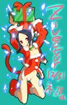  animal_ears c-string cat_ears christmas kaminogi_haruka long_sleeves nadeara_bukichi noein santa_costume solo tail 