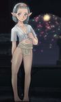  aerial_fireworks barefoot elf elvaan fe final_fantasy final_fantasy_xi fireworks flat_chest fundoshi hairband japanese_clothes pointy_ears short_hair silver_eyes silver_hair solo yamakasa 
