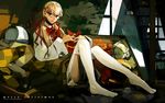  blonde_hair garters gift glasses original panamaman solo thighhighs twintails white_legwear 