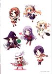  6+girls :d :o ;o blonde_hair blue_eyes braid brown_hair crossdressing dripping egg eighth_note failure fedora frying_pan happiness! hat heart hiiragi_anri instrument kamijou_saya kamisaka_haruhi kohinata_sumomo long_hair long_sleeves maid maid_headdress multiple_girls music musical_note non-web_source object_riding one_eye_closed open_mouth outstretched_arm pantyhose parted_lips playing_instrument purple_eyes purple_hair red_eyes shikimori_ibuki simple_background single_braid skirt smile smiley_face takamine_koyuki thighhighs very_long_hair violin watarase_jun white_background zettai_ryouiki 