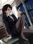  copyright_request formal glasses high_heels jacket michael office_lady pantyhose pencil_skirt shoes skirt skirt_suit solo suit 