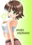  awakened_miki brown_hair green_eyes hoshii_miki idolmaster idolmaster_(classic) idolmaster_1 itsuki_sayaka midriff short_hair 