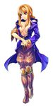  agrias_oaks blonde_hair braid breasts final_fantasy final_fantasy_tactics long_hair medium_breasts open_clothes open_shirt puyo red_eyes shirt solo undressing 