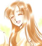  :d ^_^ ^o^ asano_akira brown_hair closed_eyes code_geass eyebrows eyebrows_visible_through_hair from_behind long_hair lowres open_mouth shirley_fenette simple_background smile solo turning_head upper_body white_background 