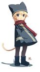  animal_ears cat_ears copyright_request fujishiro_touma pantyhose scarf solo tail 