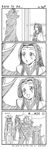  2girls 4koma artist_request c.c. code_geass comic greyscale highres lelouch_lamperouge moe monochrome multiple_boys multiple_girls sumeragi_kaguya 