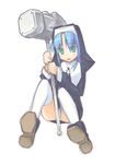  copyright_request hammer kusaka_kokage nun panties pantyshot solo thighhighs underwear 