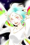  artist_request dress eureka eureka_seven eureka_seven_(series) glowing green_hair hair_ornament hairclip pink_eyes solo wings 