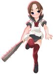  aka_ume baseball_bat buruma nail nail_bat original school_uniform solo thighhighs 