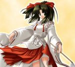  gohei hakama japanese_clothes miko noritama_(gozen) oonusa red_hakama shikigami_no_shiro solo yuuki_sayo 