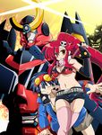  1girl anti-materiel_rifle bikini_top boota gun gurren-lagann long_hair rifle short_shorts shorts simon sniper_rifle tengen_toppa_gurren_lagann thighhighs waiai weapon yoko_littner 