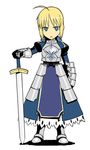  armor artoria_pendragon_(all) fate/stay_night fate_(series) full_body lowres saber simple_background solo standing yu_65026 