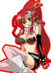  bikini_top boota long_hair sakura_noel short_shorts shorts solo tengen_toppa_gurren_lagann thighhighs yoko_littner 