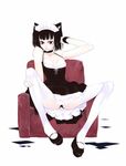  animal_ears blush cat_ears es_(cah60700) maid original solo spread_legs thighhighs 