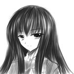  bangs greyscale kouyouen_academy_uniform lowres monochrome ryuushou school_uniform solo suou_kuyou suzumiya_haruhi_no_yuuutsu 