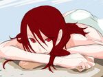  ghost-q kirijou_mitsuru long_hair lying persona persona_3 red_eyes red_hair solo swimsuit 