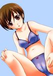  bra fujioka_haruhi lingerie mai_(maittingu) ouran_high_school_host_club panties solo striped striped_panties underwear underwear_only 