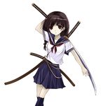  katana lowres original sanada_hideki school_uniform solo sword weapon 