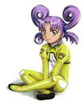  flat_chest kazamatsuri_rinna purple_hair solo takahashi_ren uchuu_no_stellvia yellow_eyes 