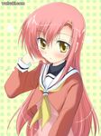  blush hayate_no_gotoku! katsura_hinagiku long_hair pink_hair school_uniform solo watsuki_ayamo yellow_eyes 
