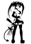  boots copyright_request demon_girl elbow_gloves gloves greyscale maid monochrome shibano_kaito solo thighhighs twintails zettai_ryouiki 