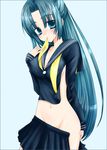  asakura_ryouko half_updo school_uniform solo suzumiya_haruhi_no_yuuutsu undressing yunico 