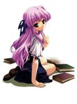  1girl highres long_hair purple_hair school_uniform seifuku serafuku setouchi_aoi shintaro shintarou solo sorauta 