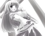  copyright_request ga015 greyscale japanese_clothes miko monochrome solo 